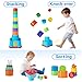 iPlay, iLearn Baby Stacking Toys, Toddler Nesting Stack Cups, Infant Stackable Block, Kids Sorting Game W/Shape Sorter for Sand Bath, Birthday Gift for 12 18 24 Month 1 2 3 Year Old Boys Girls