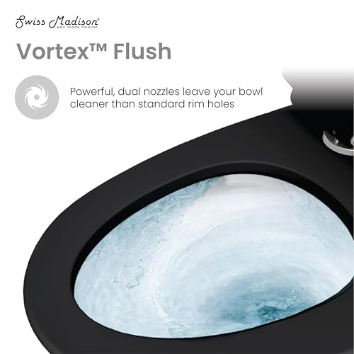 Image of St. Tropez One Piece Elongated Toilet Dual Vortex Flush 1.1 /1.6 gpf with 10 inch Rough-In, Matte Black