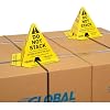 Global Industrial Trilingual Do Not Stack Printed Pallet Cones, 8W x 8L x 10H, Corrugated Cardboard Construction, Yellow, 50/Pk, Prevents Double Stacking, Ships Flat