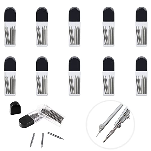 Lot de 10 mines de rechange pour compas de 2 mm de diamètre - Compas de mines de rechange - 2 cm de long - Pour création de dessin mathématique Cover
