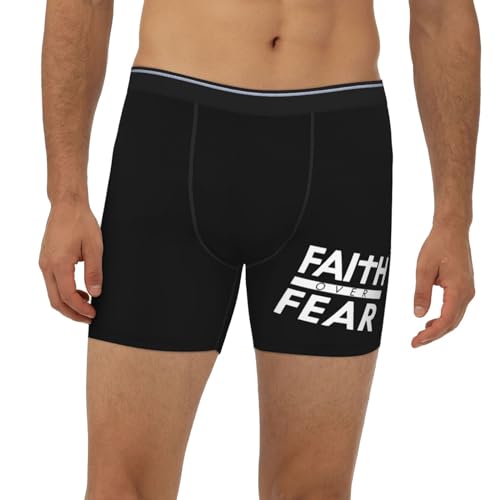 Faith Over Fear Bible Scripture Verse Christian Men's Boxer Brief Underwear2