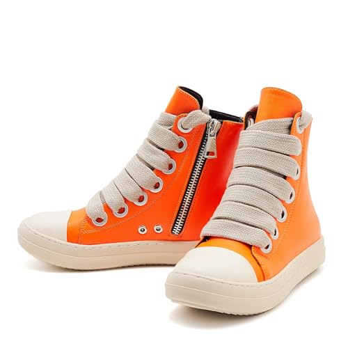 Image of Womens High Top Sneakers Jumbo Lace-up Platform Comfort Trainers Thick Soles Walking Casual Shoes