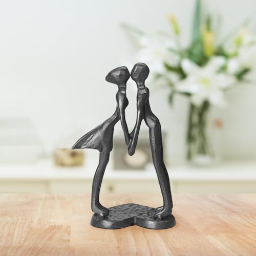 Escultura pareja abstracta de hierro fundido 6 in