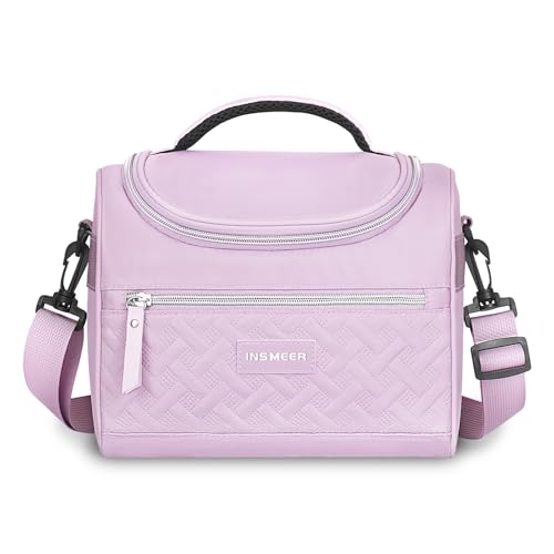 INSMEER Bolsa Termica Lancheira Marmita - 8L, Lancheira Térmica Impermeável, Leve e à Prova de Vazamentos, Alça Ajustável para Ombro, para Academia, Trabalho, Passeio, Praia - Unissex Premium (Roxa)