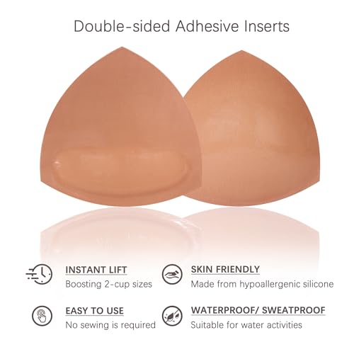 Lolaura Double Sided Sticky Bra - Invisible Adhesive Boomba Bra Inserts, Push up for Bikini Swimsuit Strapless Dresses2