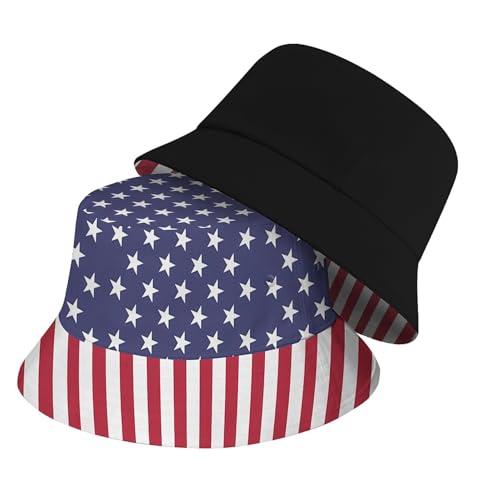 Image of Cool Bucket Hat Beach Sun Hat Beach Fishing Hat for Men Women Teens, Reversible Double-Side-Wear