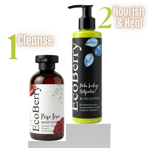 Image of EcoBerry Vetpalai Pala Indigo Blue Lotion for Dry Skin Rashes Itching
