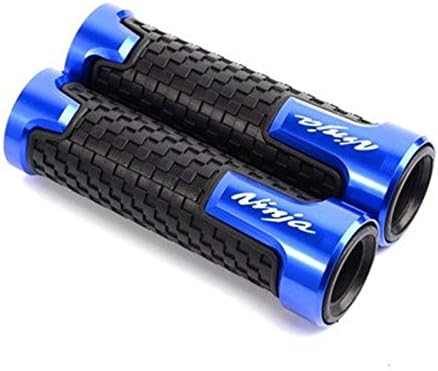Pro Taper Grips 7/8" CNC Aluminum Rubber Universal Motorcycle Handle Bar Grip Hand Grips for KAW┐ASAKI Ninja 250R/300R/250/400/650R/1000 from 2008 to 2020 Dirt Bike Grips (Color : Blue)