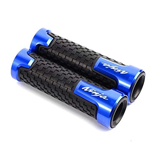 Pro Taper Grips 7/8" Cnc Aluminum Rubber Universal Motorcycle Handle Bar Grip Hand Grips For Kaw┐Asaki Ninja 250R/300R/250/400/650R/1000 From 2008 To 2020 Dirt Bike Grips (Color : Blue) #TOP2