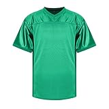 MESOSPERO Blank Football Jersey Plain Sports T-Shirt Pullover Football Clothing Hip Hop Jersey for Party(Green,Medium)