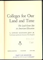 Colleges for Our Land and Time B001CN2UK2 Book Cover