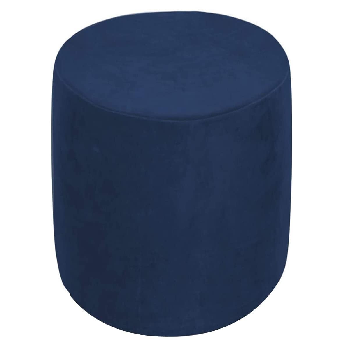 Copri Pouf Rotondo Elasticizzato 31x38cm Velluto Copri Ottomano Rotondo Copri Sgabello Copertura Pouf poggiapiedi Cilindrico Copri Sgabello Fodera per poggiapiedi(Navy Blue,31x38cm)