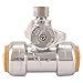 SharkBite 3/4 x 3/4 x 1/4 Inch Compression Tee Stop Valve, Push to Connect Brass Plumbing Fitting, PEX Pipe, Copper, CPVC, PE-RT, HDPE, 24985A