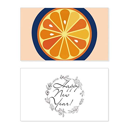 Tarjeta conmemorativa de año nuevo: comparte deseos de prosperidad con frutas naranjas