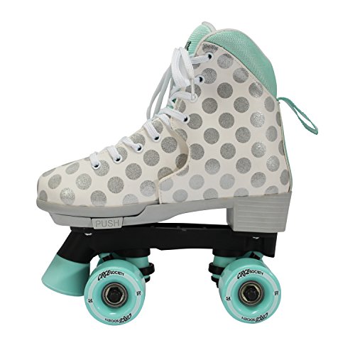 Circle Society Classic Adjustable Children’s Roller Skates, Size 12-3 US Girls – Craze Sugar Drops Print, Push-Button Adjustment, Durable Synthetic Leather, Smooth Urethane Wheels, Ideal for Skating - Thumbnail 7