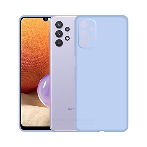 Image of Case Creation Liquid TPU Silicone Cover for Samsung A32 Soft Case,Anti-Dirty Slim Case Frosted Matte TPU Raised Bezel (Splash of Color) Back Case Cover for Samsung Galaxy A32 4G -Light Purple
