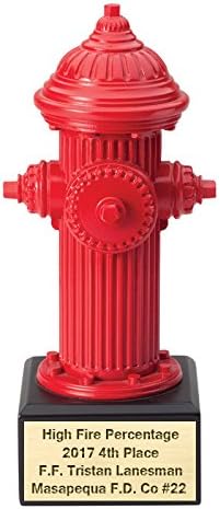 SHOP AWARDS AND GIFTS Customizable 9-3/4 Inch Resin Fire Hydrant Trophy, Includes Personalization