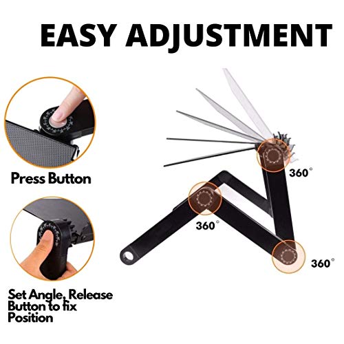 Adjustable And Portable Computer Laptop Stand/Desk With Mouse Pad, Ergonomic Design For Improved Posture, Strong Aluminum Legs And Tray Supports And Cools Your Notebook/Macbook #TOP2