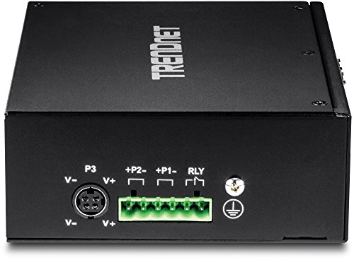 Image of TRENDnet 10-Port Hardened Industrial Gigabit DIN-Rail Switch, 20Gbps Switching Capacity, DIN-Rail and Wall Mounts Included, Dual Redundant, Two RJ-45 /SFP Ports, Lifetime Protection, Black, TI-G102