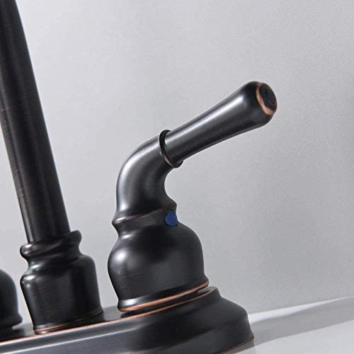 VCCUCINE Bathroom Faucet, Commercial 2 Handle Lavatory Centerset Oil Rubbed Bronze Bathroom Sink Faucet, Bathroom Vanity Vessel Sink Faucet