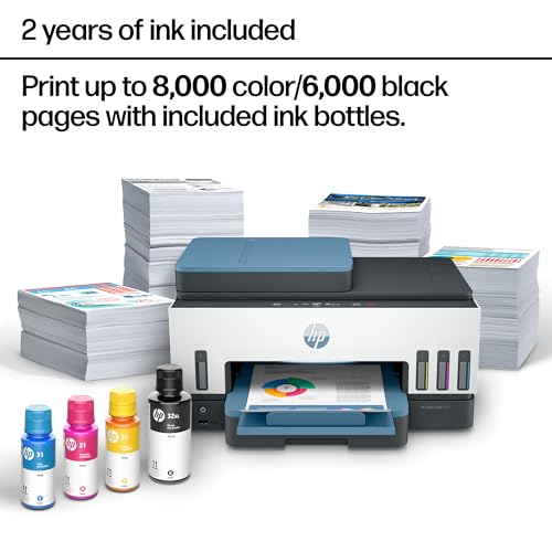 HP Smart Tank 7602 Wireless All-in-One Ink Tank Printer, Scanner, Copier with 2 Years of Ink Included, Best-for-Home Office, Cartridge-Free Refillable, AI-Enabled (28B98A) by HP - Image 3