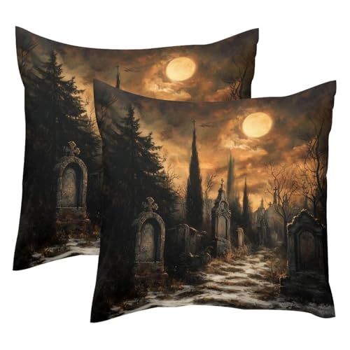 Housses de coussin velours doux Graveyard 50x50 cm pour protéger vos inserts - 2