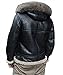 ZA Fashion Cloud Men’s Shearling Sheepskin Detachable Hooded B3 Flying Raccoon Fur Collar Aviator Coat
