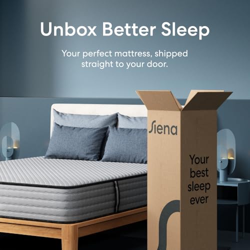 Image of Siena 10 inch Signature Hybrid California King Mattress - Medium Firm - Memory Foam & Innerspring System - 180-Night Trial - Pressure-Relief - Mattress in a Box