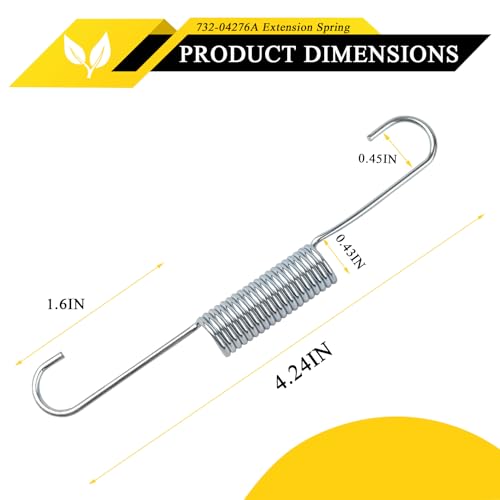 remolean 732-04276A Lawn Mower Extension Spring, Suit for MTD, Troy Bilt, Cub Cadet, Also Fits for Craftsman and More, 2-Pack - Thumbnail 2