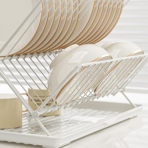Estante plegable para secador de platos, ideal para mantener el orden en encimeras modernas 8
