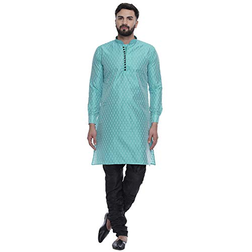 Image of Veera Paridhaan Men's Ethnic Jacquard Printed Long Straight Kurta