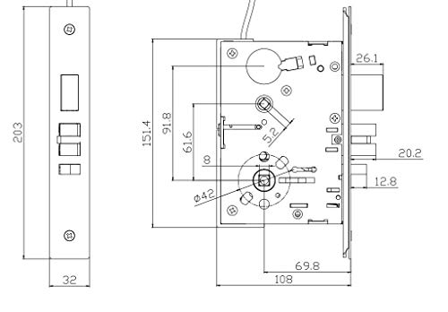 Commercial Heavy Duty Mortise Lock Escutcheon Plate Handle Set For Entrance/Office Front Door F20 #TOP3