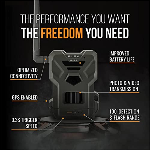 SPYPOINT Flex G-36 Twin Pack Cellular Trail Camera, 36MP Photos and 1080p Videos with Sound, GPS Enabled, Dual-Sim LTE Connectivity, 100\' Flash & Detection Range + LIT-22 Batteries