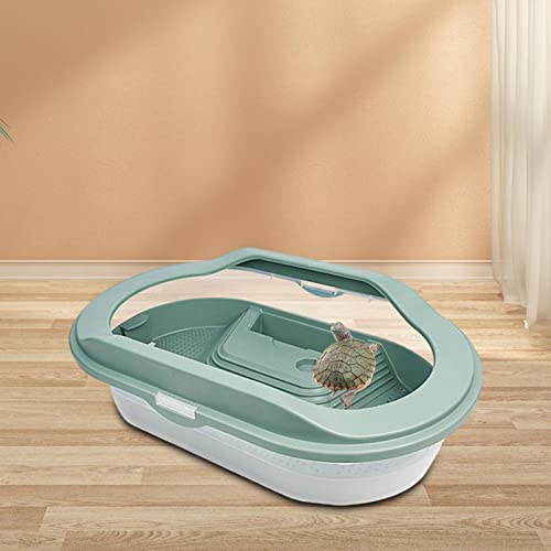 Ａｗｈａｏ Turtle Tank Reptile Habitat Turtle Case Reptile Carrier Reptile Terrarium, Green #TOP1