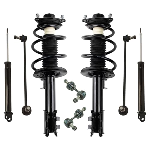 Image of TRQ Front and Rear Suspension Kit Complete Strut & Coil Spring Assembly Shock Absorber Sway Bar Stabilizer Link Compatible with 2011-2012 Hyundai Sonata Kia Optima