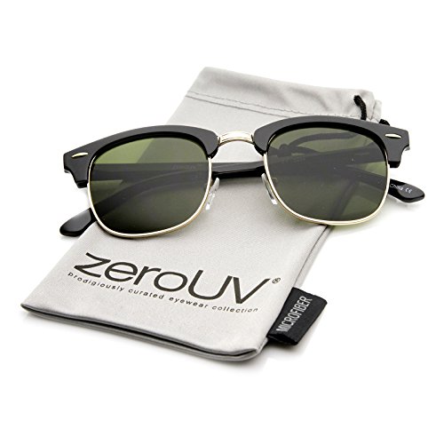 Image of zeroUV Half Frame Semi-Rimless Horn Rimmed Sunglasses