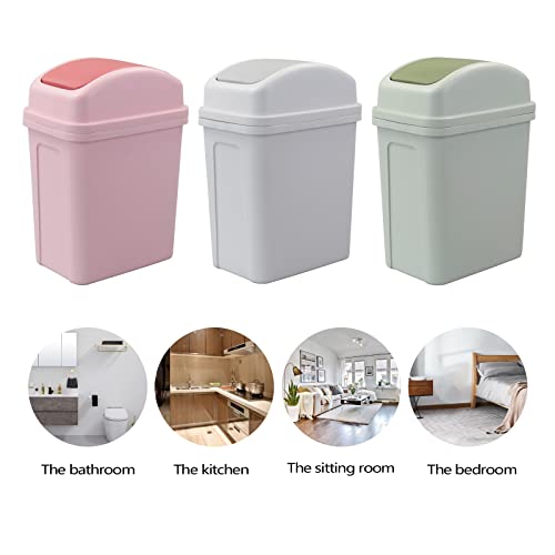 Caneca de basura pequeña 7 L con tapa abatible gris miniatura 5