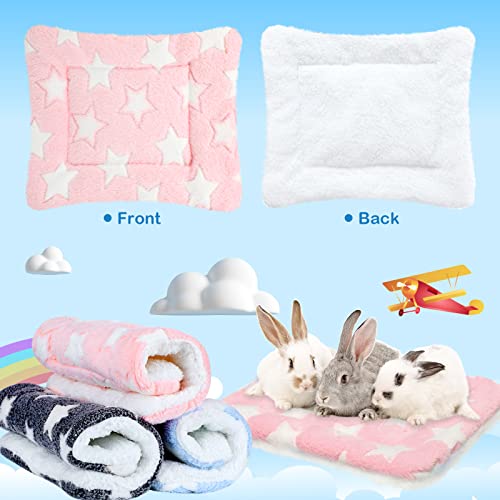 Jetec 3 Pieces Guinea Pig Bed Mat Rabbit Warm Bed Hamster Bedding Winter Hamster Sleep Pad For Bunny Hamster Squirrel Hedgehog Chinchilla, 3 Colors (Stars) #TOP3