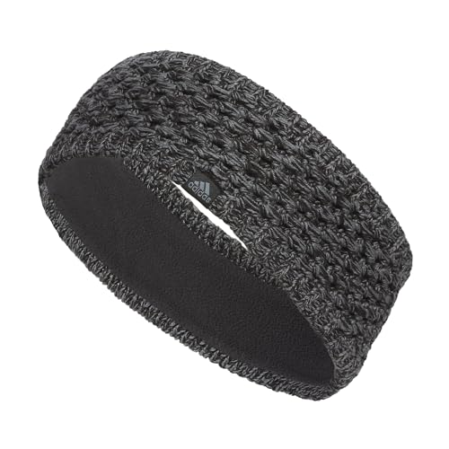 adidas Women's Knit Headband, Winter Ear Warmer Soft Fleece Lined, Black/Onix Grey-Grey/Grey F23/Crestline, one_Size