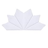 Women's 100% White Cotton Handkerchiefs with Wavy Edge for Embroidery and Tie Dye