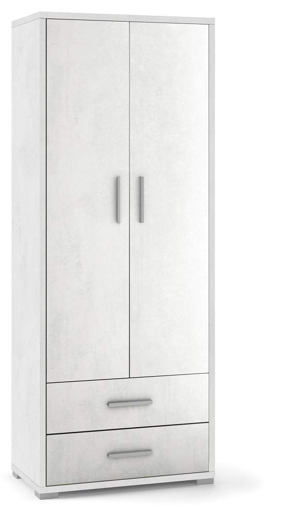 Sarmog - Mobile 2ANTE 2CAS Kit ADB359OSOSK Armadio 2 Ante 2 CASSETTI H182 L71 P41 cm Struttura E Frontale Bianco OSSIDO