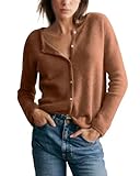 Gacaky Women's Long Sleeve Open Front Knit Lightweight Cardigan Casual Button Down Ribbed Sweater Outerwear Coats Camel S