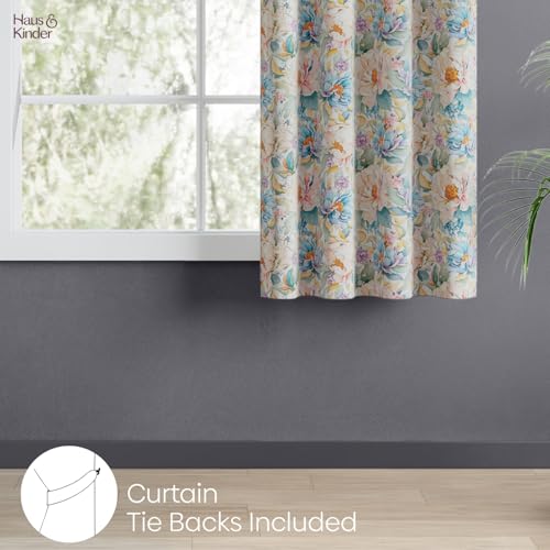 Image of haus & kinder 100% Blackout Window Curtains 5 Feet Long Pack of 1 Window Curtain, 5 Feet Curtain for Window, 100% Room Darkening (Classic Damask, 130 X 152 CM)