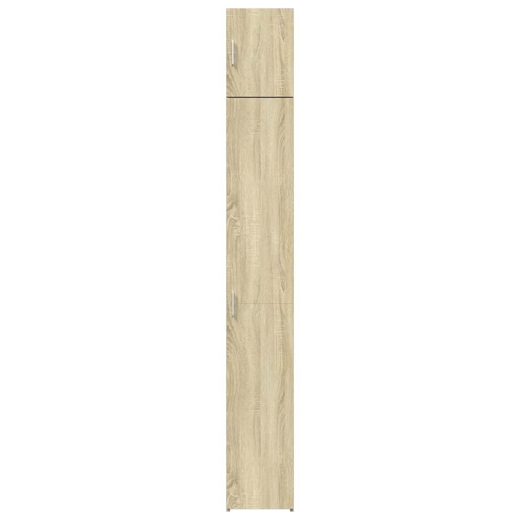 vidaXL Mobile Sottile Rovere Sonoma 30x42,5x225 cm in Truciolato, portaoggetti da Bagno, unità di conservazione