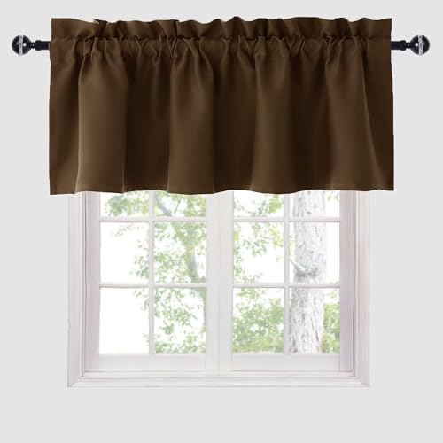 Homedocr - Cortinas Opacas para salón y Dormitorio, poliéster y Mezcla de poliéster, marrón, 52'x18'