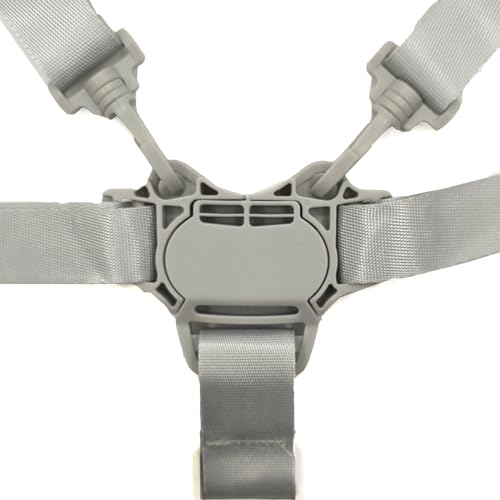 Image of High Chair Straps, Replacement 5 Point Harness Straps for Baby High Chair, Harness Belt for Stroller High Chair Pushchair, Safety and Comfort Material (Grey Button)