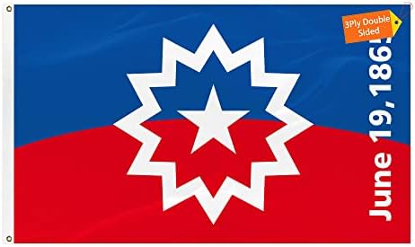 Juneteenth Flag 3x5 Ft Freedom Day Flag for Outdoor and Indoor Heavy Duty 3x5 Foot 100% Polyester with 2 Brass Grommets Vivid Color and UV Fade Resistant Banner