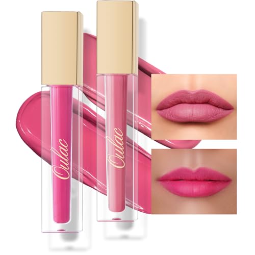 Oulac Matte Liquid Lipstick 2 PCS Set, Long Lasting Lipstick Waterproof Lip Stain, No Transfer