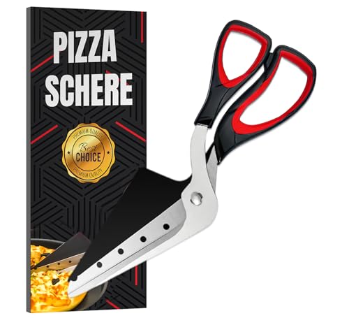 Raafi lebensmittelechte, präzise Pizzaschere – schneidet Pizza sauber, ohne Beläge zu bewegen. Spülmaschinenfester Pizzaschneider mit rutschfestem Griff, vielseitige Küchenschere, 27 cm lang