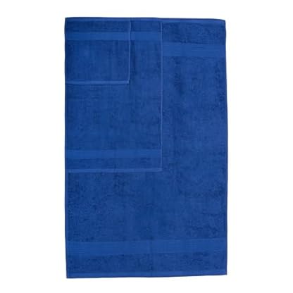 Ample Decor Badezimmer Handtuch Set 18-4 Handtuch, 4 Badetuch, 10 Waschlappen - Oeko Tex Zertifiziert 600GSM 100% Baumwolle - Hohe Saugfähigkeit Schnell Trocknend, ideal zum Verschenken - Marineblau – Bild 5